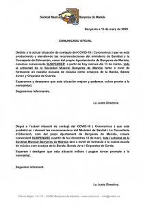 Read more about the article Comunicado oficial medidas frente al COVID-19