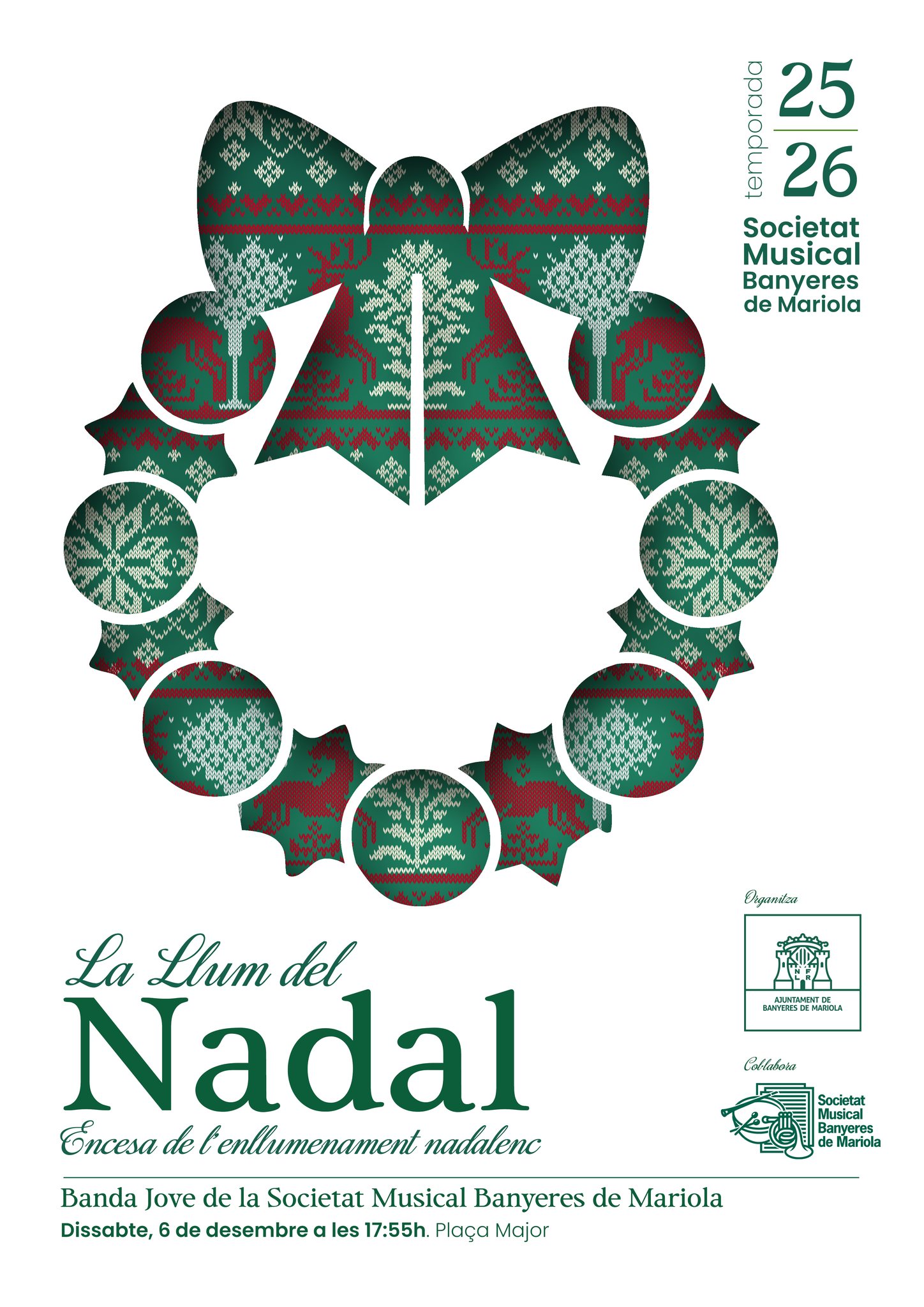 Més informació sobre l'article Encesa de l’enllumenament de Nadal 2025 – 6 de desembre – Banda Jove