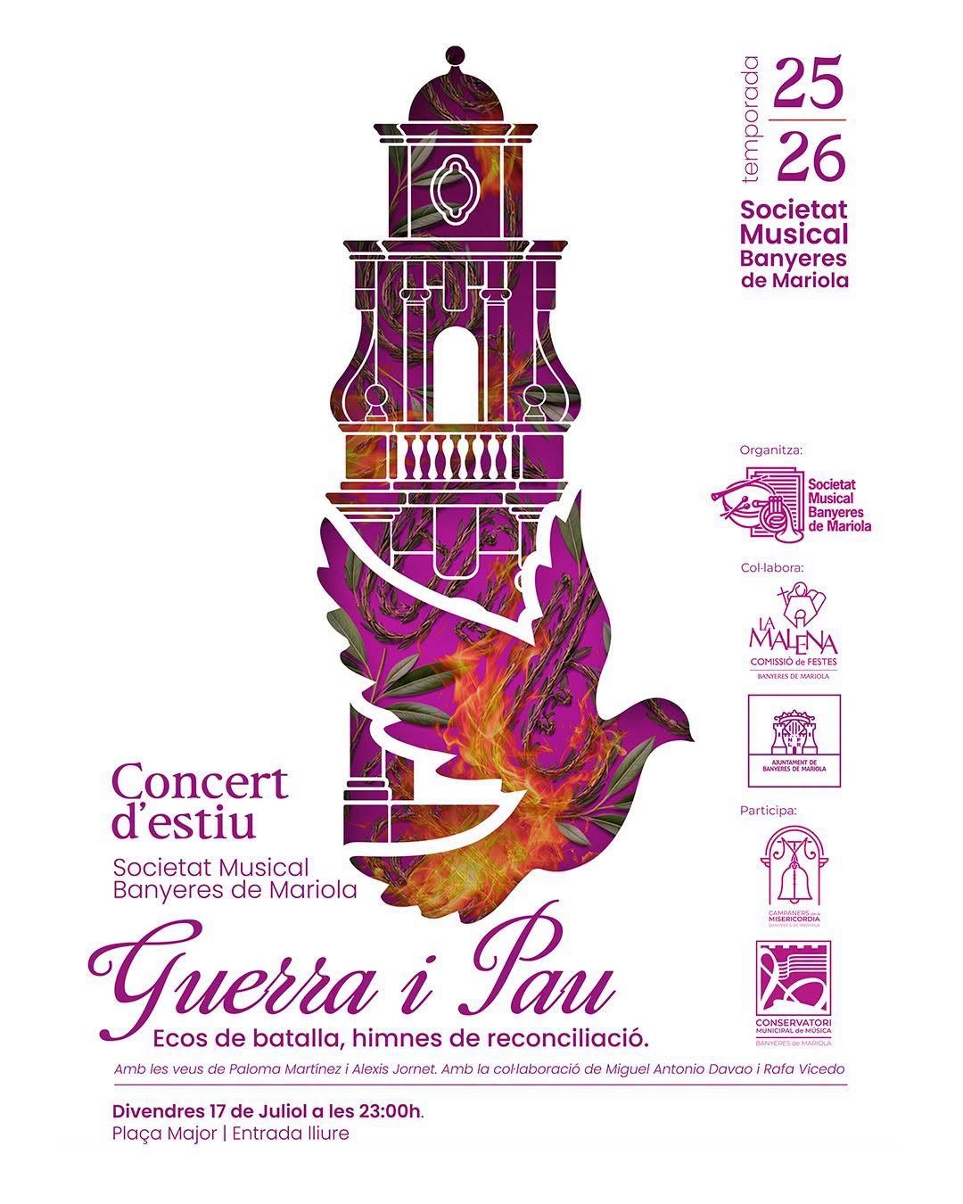 Més informació sobre l'article Concert d’estiu 2026 – Guerra i Pau. Divendres 17 de juliol.